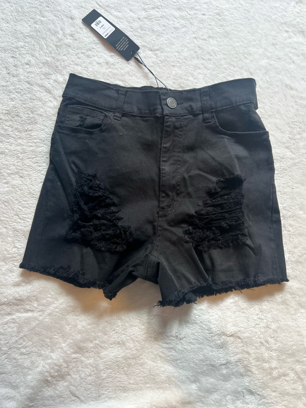 Fashion Nova Black Denim Cutoff Shorts